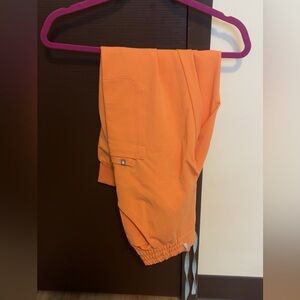 Figs Women’s Shaka Orange High Waisted Uman Relaxed - Petite Joggers